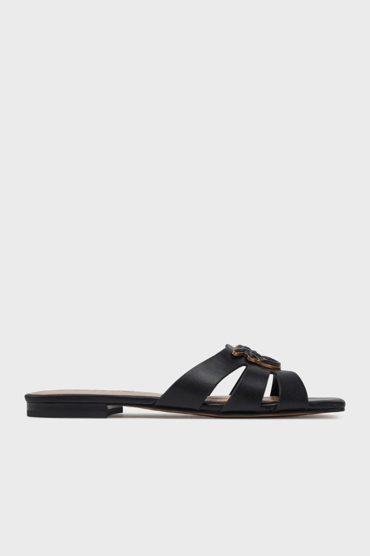Pinko Logolu Pencereli Bayan Terlik SD0313 P003 Z99 SİYAH - Pinko