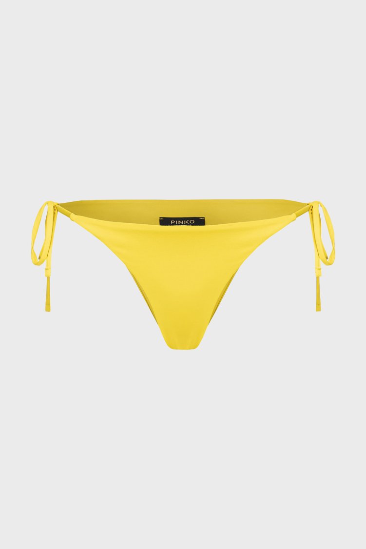 Pinko Yanlardan Bağlamalı Streç Jarse Kadın Bikini Altı 101268 A1PM H17 SARI - Pinko