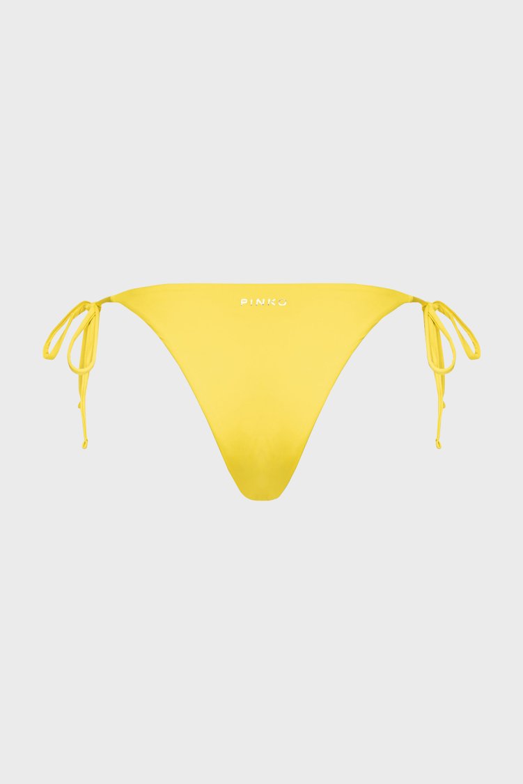 Pinko Yanlardan Bağlamalı Streç Jarse Kadın Bikini Altı 101268 A1PM H17 SARI - Pinko (1)