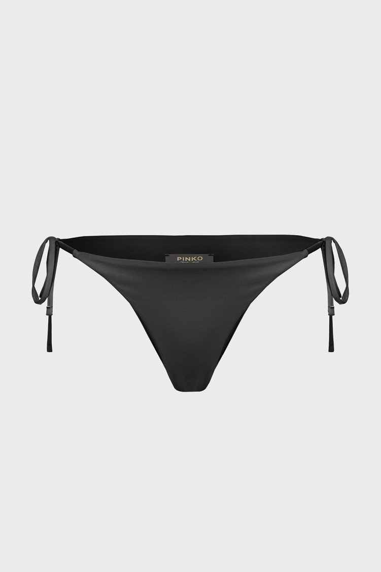 Pinko Yanlardan Bağlamalı Streç Jarse Kadın Bikini Altı 101268 A1PM Z99 SİYAH - Pinko