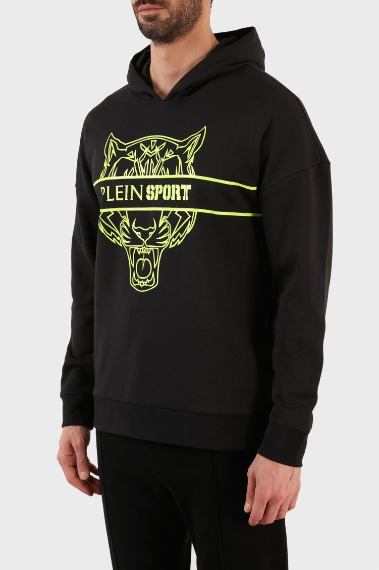 Plein Sport Logolu Regular Fit Kapüşonlu Pamuklu Erkek Sweat FIPS21899 SİYAH - Plein Sport (1)