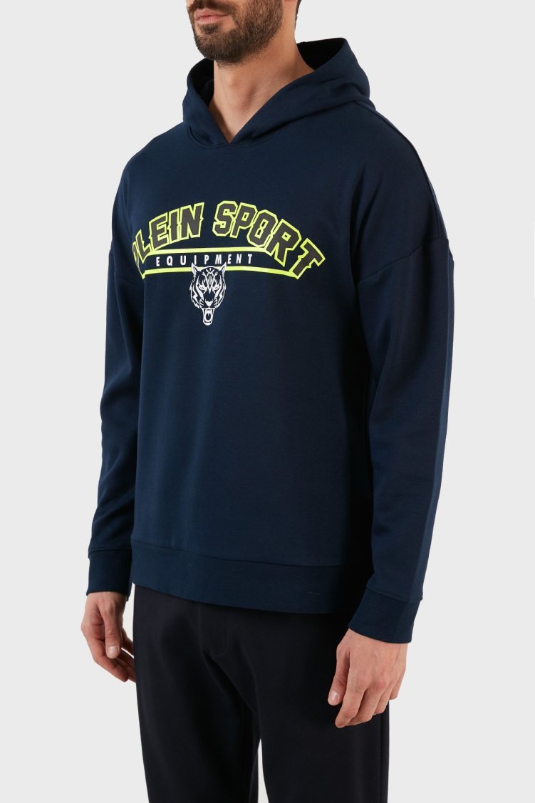 Plein Sport Logolu Regular Fit Kapüşonlu Pamuklu Erkek Sweat FIPS21985 LACİVERT - Plein Sport (1)