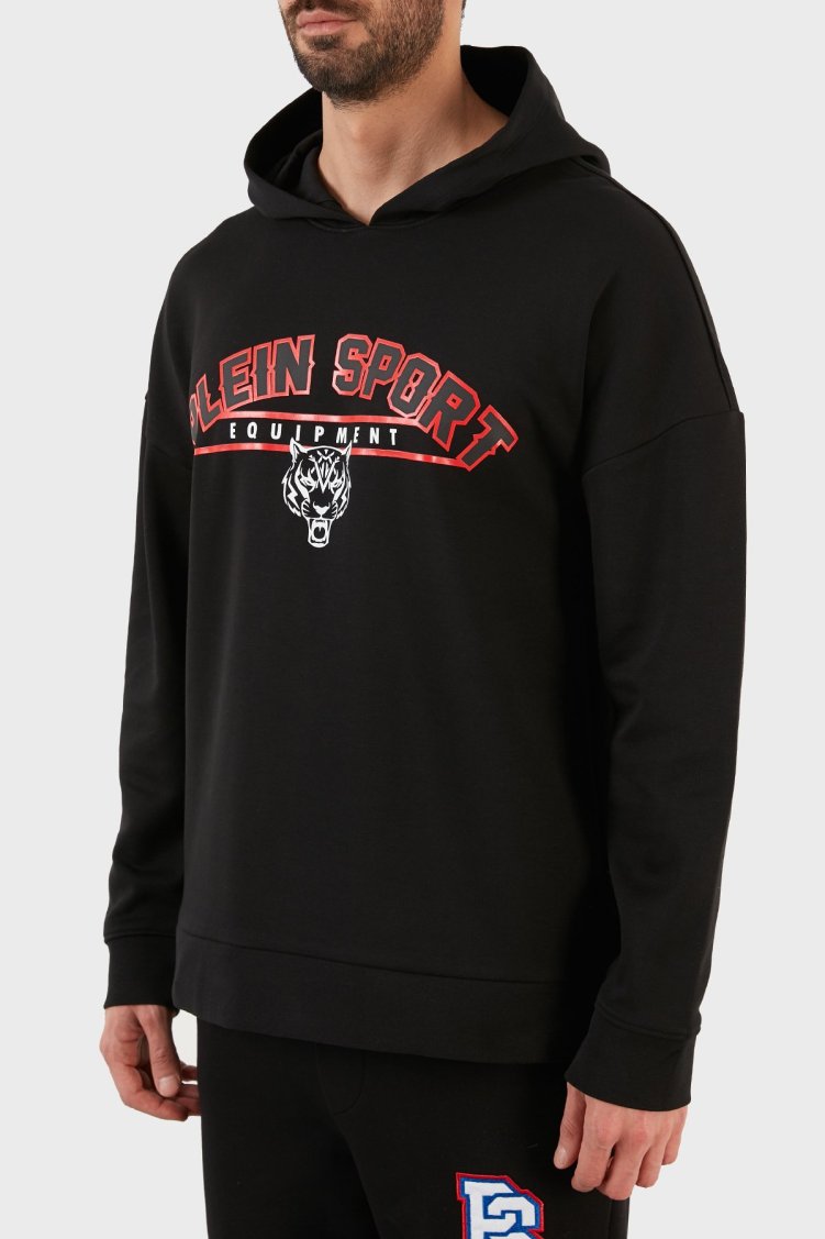 Plein Sport Logolu Regular Fit Kapüşonlu Pamuklu Erkek Sweat FIPS21999 SİYAH - Plein Sport (1)