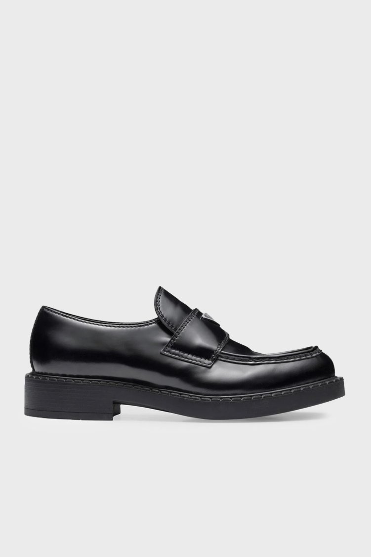 Prada % 100 Deri Logolu Makosen Erkek Ayakkabı 2DE127 055 F0002 SİYAH - Prada