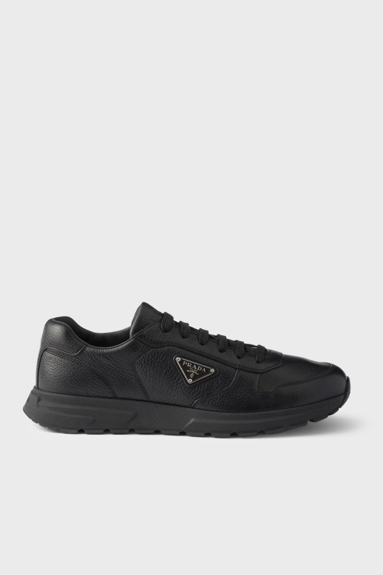 Prada % 100 Deri Logolu Sneaker Erkek Ayakkabı 2EE443 013 F0002 SİYAH - Prada