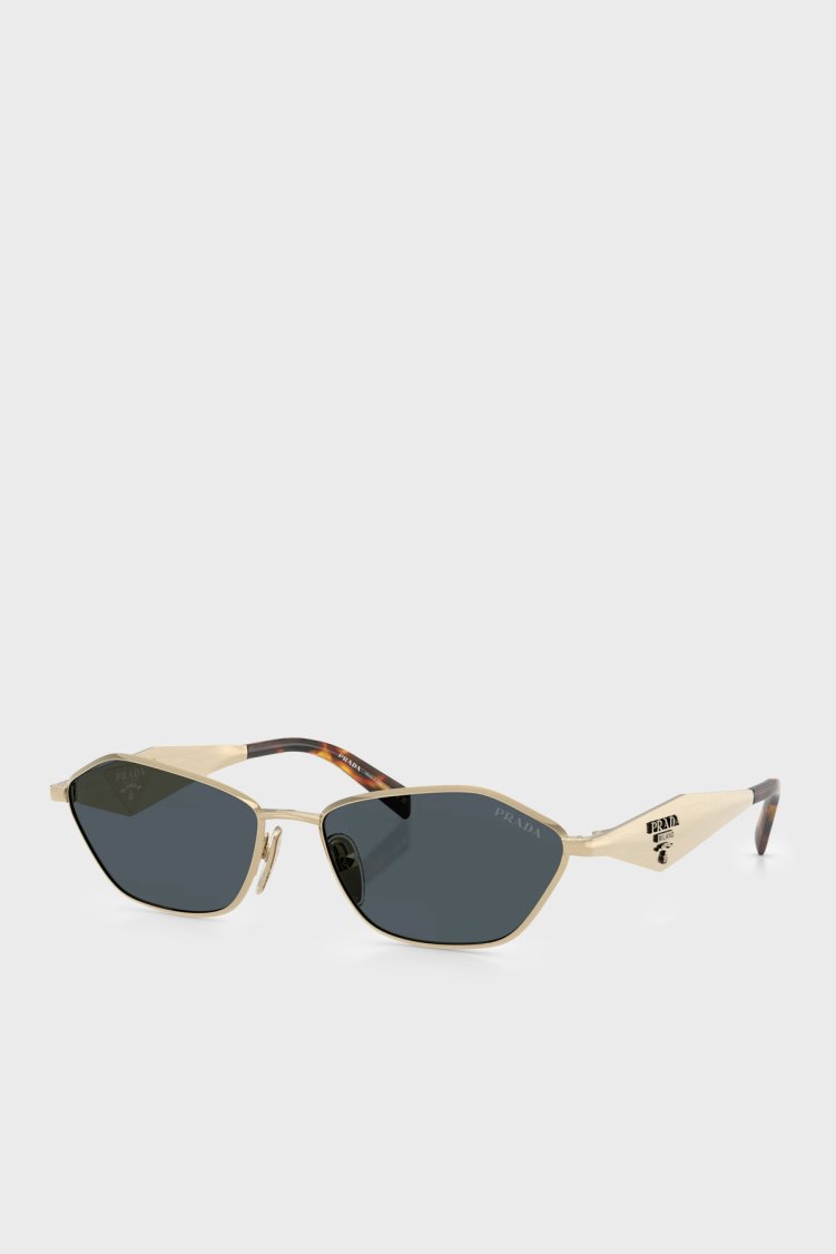 Prada Geometrik Güneş Kadın Gözlük 0PRD50S ZVN70B 57 Altın - Prada
