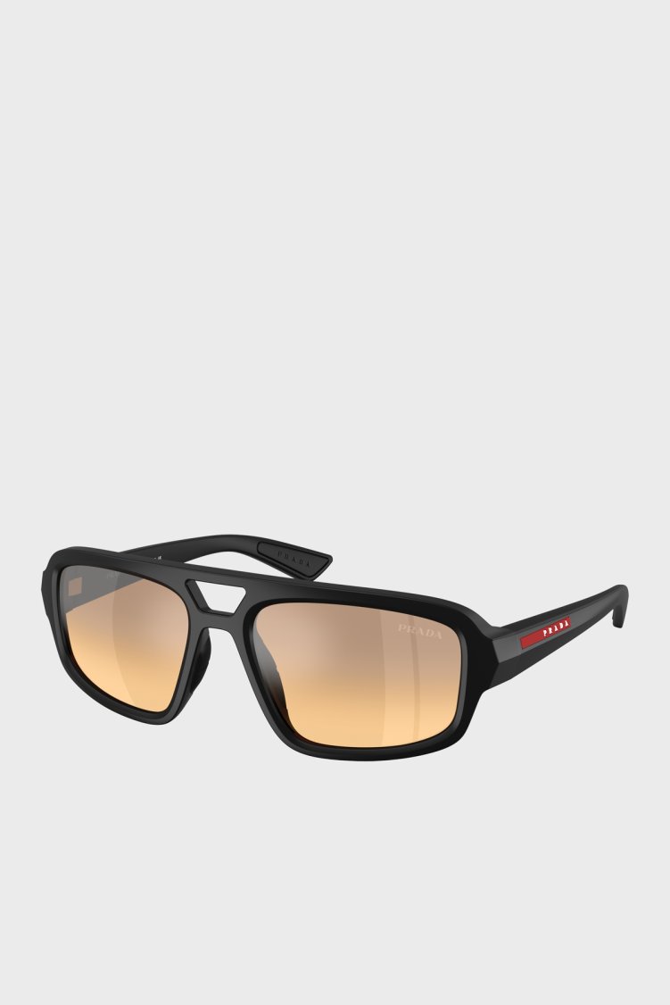 Prada Sport Logolu Güneş Erkek Gözlük 0PS B11SU 1BO40Z 57 SİYAH - Prada Sport