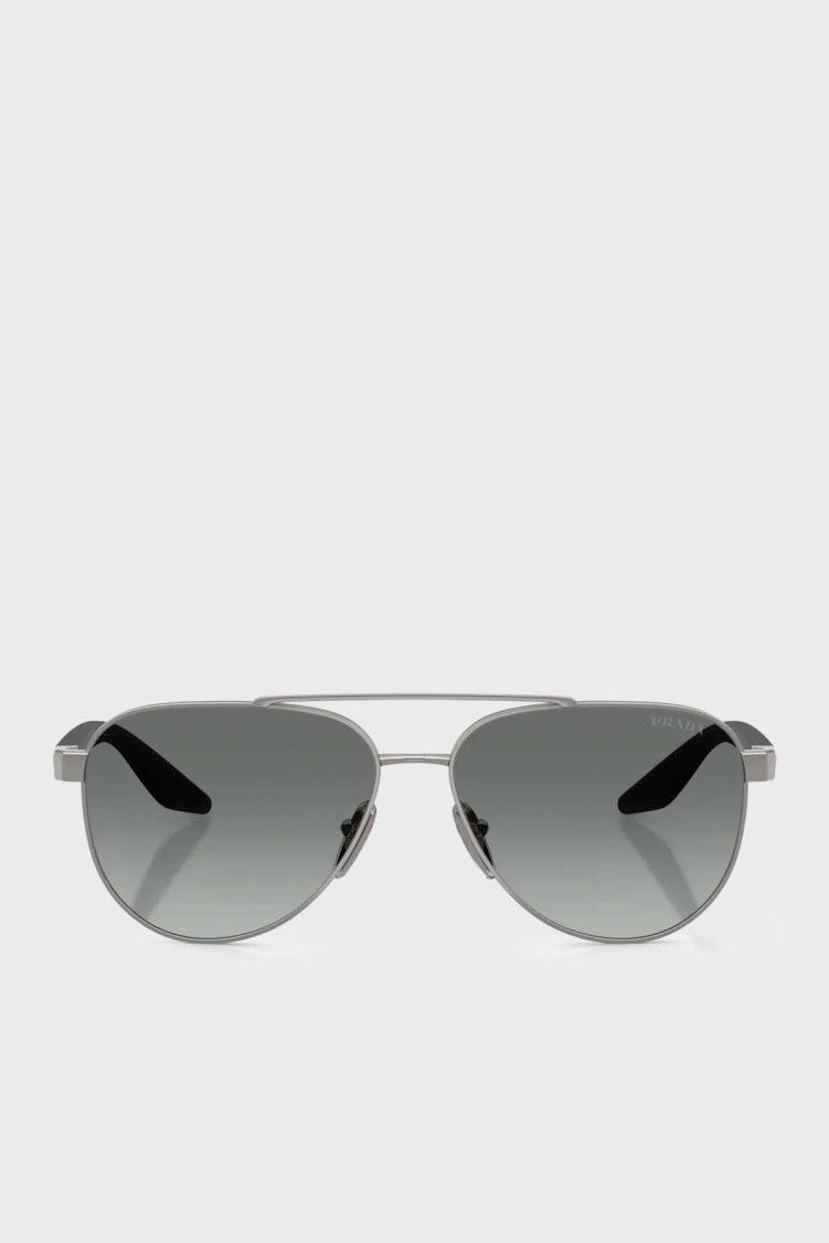 Prada Sport Logolu Pilot Güneş Erkek Gözlük 0PSA52S 5AV3M1 58 Metalik gri - Prada Sport (1)