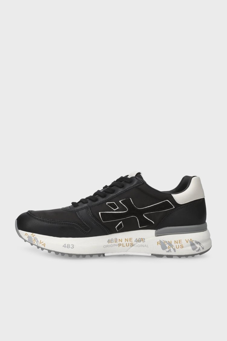 Premiata Deri Karışımlı Logolu Bağcıklı Sneaker Erkek Ayakkabı MICK 7249 SİYAH - Premiata (1)