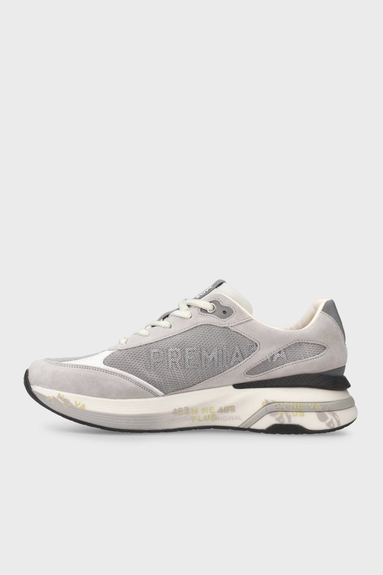 Premiata Deri Karışımlı Logolu Bağcıklı Sneaker Erkek Ayakkabı MOERUN 7304 MİNT-GRİ - Premiata (1)