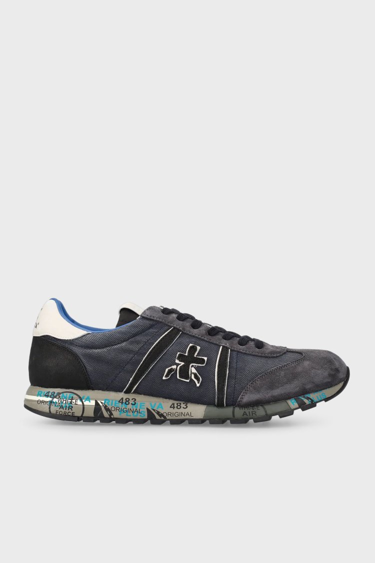Premiata Deri Karışımlı Logolu Sneaker Erkek Ayakkabı LUCY 7770 ANTRASİT - Premiata