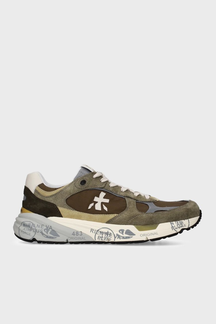 Premiata Deri Karışımlı Sneaker Erkek Ayakkabı MASE 8022 HAKİ KAHVE - Premiata