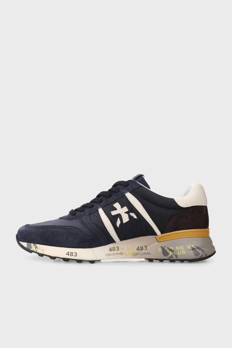 Premiata Deri Logolu Sneaker Erkek Ayakkabı LANDER 7702 LACİVERT - Premiata (1)