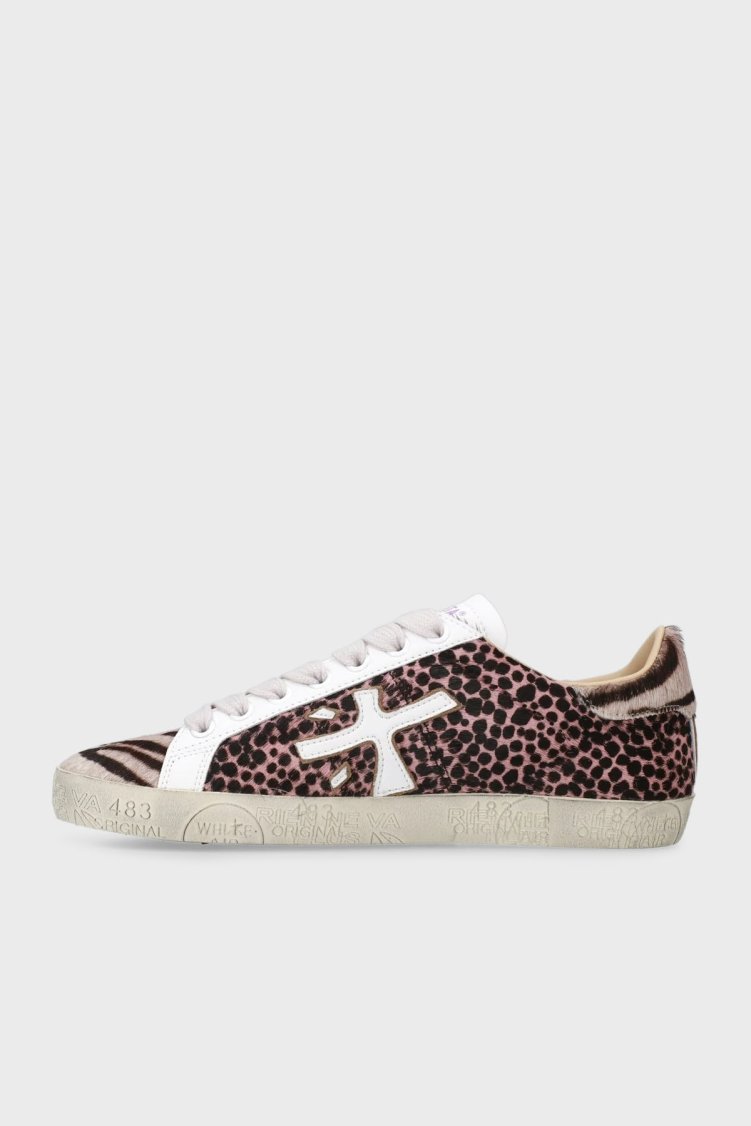 Premiata Desenli Deri Logolu Sneaker Bayan Ayakkabı STEVEND 6935 PEMBE - Premiata (1)