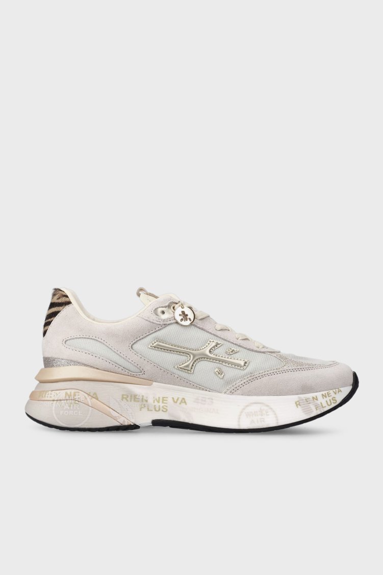 Premiata Logolu Deri Karışımlı Sneaker Bayan Ayakkabı MOERUND 7800 AÇIK YEŞİL - Premiata