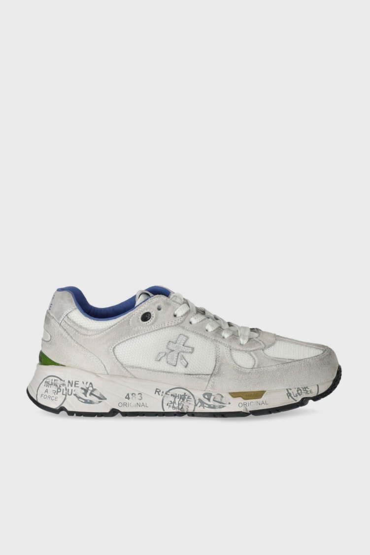 Premiata Logolu Deri Karışımlı Sneaker Erkek Ayakkabı MASE 6621 GRİ - Premiata