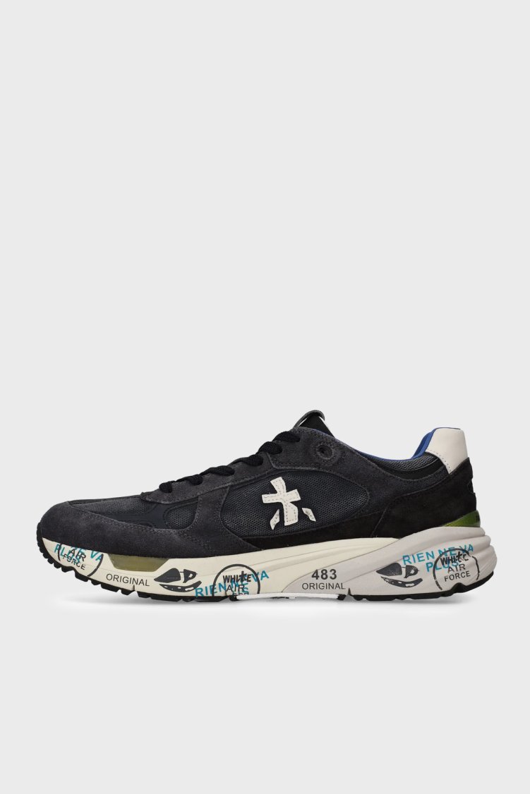 Premiata Logolu Deri Karışımlı Sneaker Erkek Ayakkabı MASE 8014 LACİVERT - Premiata (1)