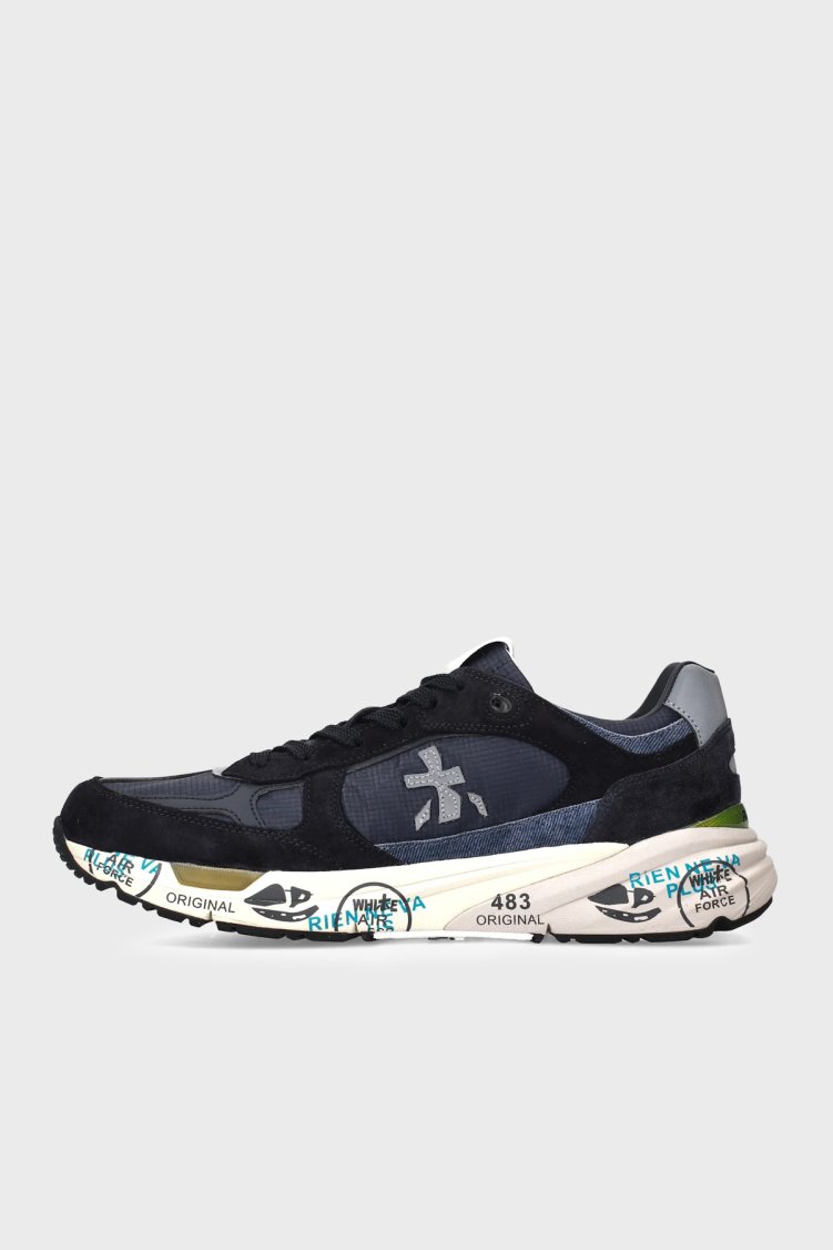 Premiata Logolu Deri Karışımlı Sneaker Erkek Ayakkabı MASE 8020 LACİVERT - Premiata (1)