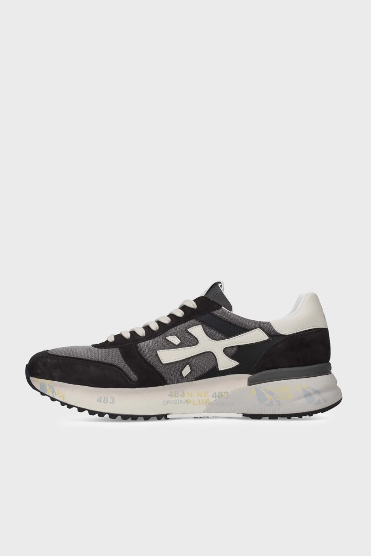 Premiata Logolu Deri Karışımlı Sneaker Erkek Ayakkabı MICK 8085 SİYAH - Premiata (1)