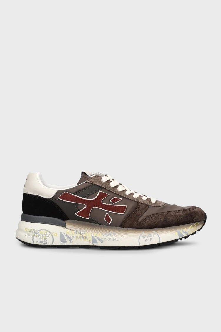 Premiata Logolu Süet Detaylı Sneaker Erkek Ayakkabı MICK 7714 LACİVERT - Premiata