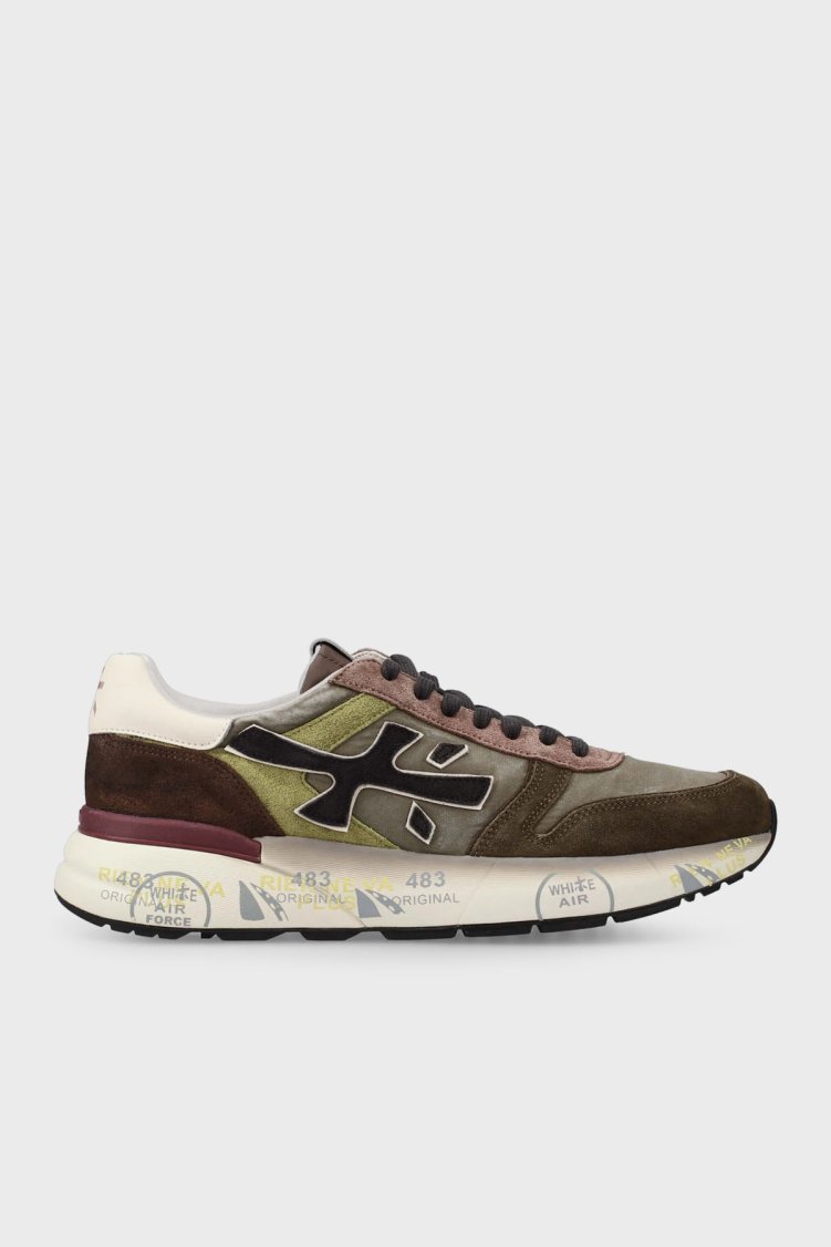 Premiata Logolu Süet Detaylı Sneaker Erkek Ayakkabı MICK 7717 HAKİ - Premiata