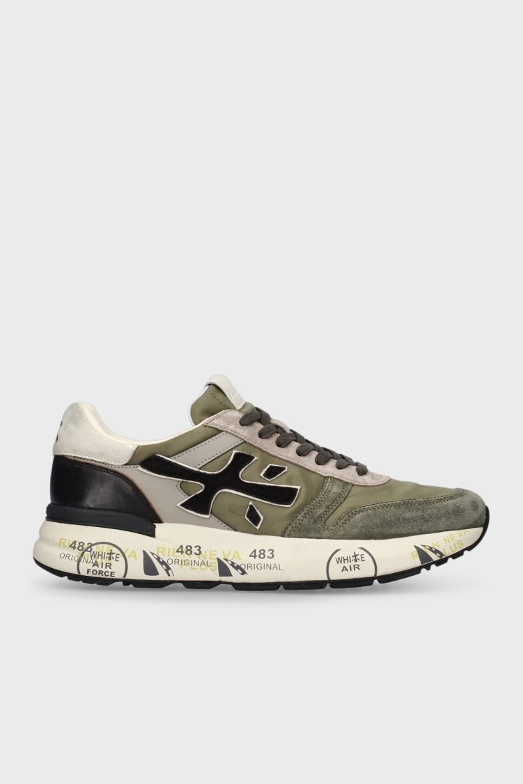 Premiata Logolu Süet Detaylı Sneaker Erkek Ayakkabı MICK 7720 HAKİ - Premiata