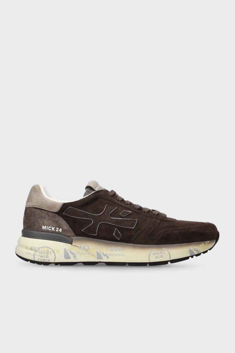 Premiata Logolu Süet Sneaker Erkek Ayakkabı MICK 7898 KAHVE - Premiata
