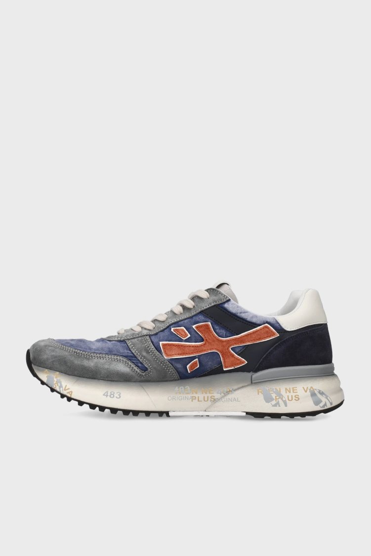 Premiata Süet Detaylı Logolu Sneaker Erkek Ayakkabı MICK 7215 Lacivert - Premiata (1)