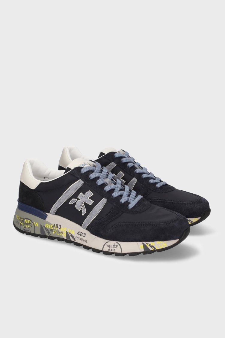 Premiata Süet Detaylı Sneaker Erkek Ayakkabı LANDER 8656 Lacivert - Premiata (1)