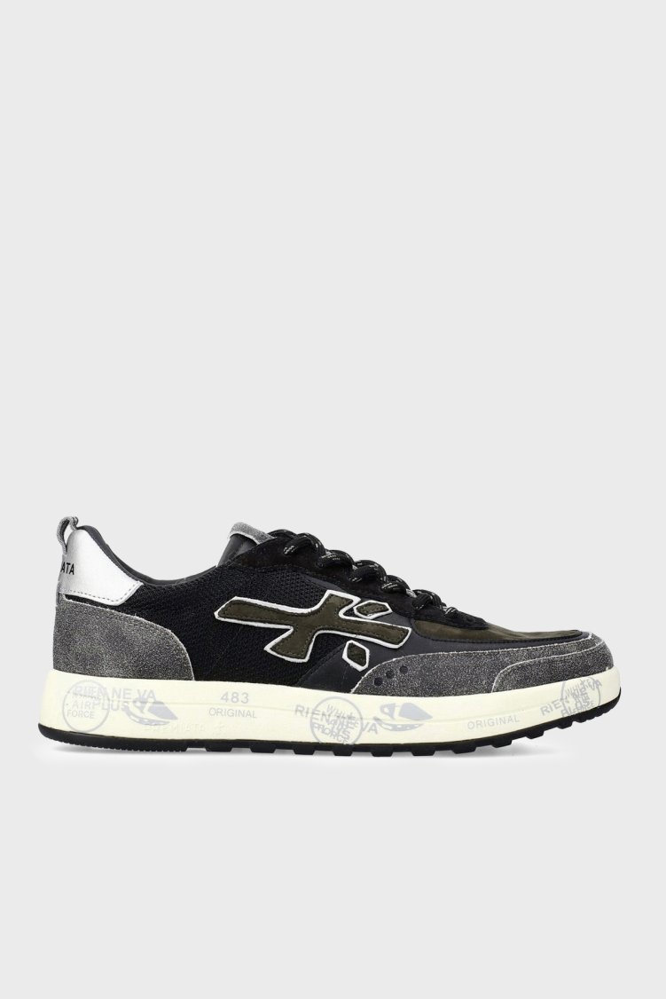 Premiata Süet Detaylı Sneaker Erkek Ayakkabı NOUS 7723 Siyah - Premiata
