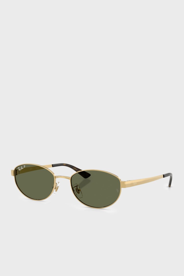 Ray Ban Metal Oval Güneş Unisex Gözlük 0RB3774D 0019A 55 Altın - Ray Ban