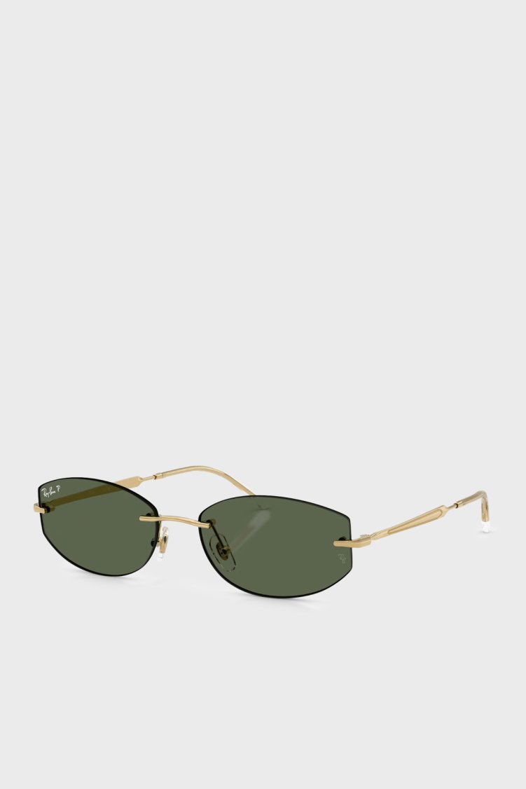 Ray Ban Polarize Çerçevesiz Güneş Unisex Gözlük 0RB3792 0019A 55 Altın - Ray Ban