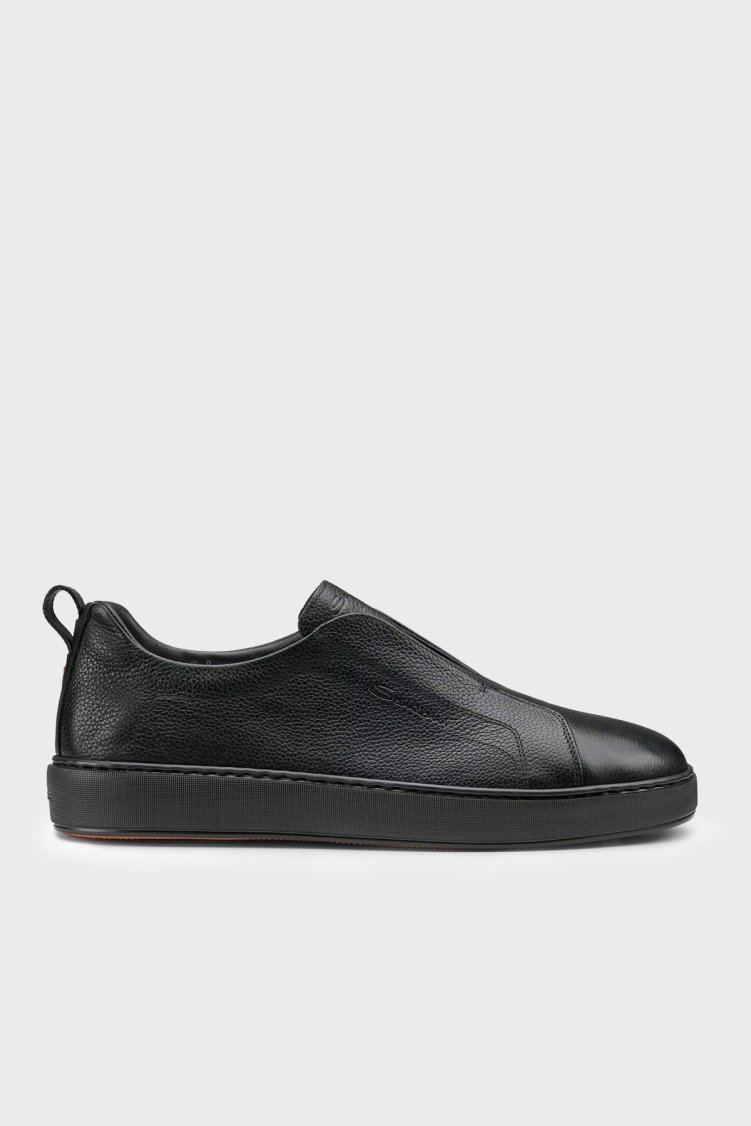 Santoni Deri Sneaker Erkek Ayakkabı MBCD22211NEATCKAN01 Siyah - Santoni