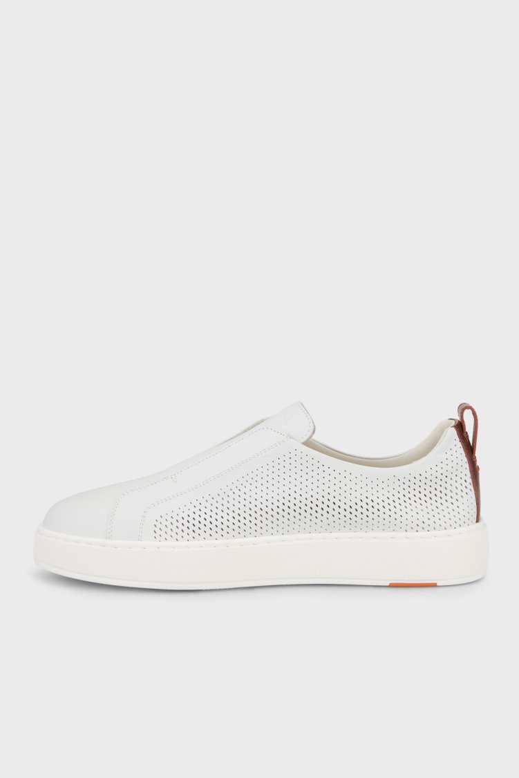 Santoni Hakiki Deri Sneaker Erkek Ayakkabı MBCD22181BARTFIDI80 BEYAZ - Santoni (1)