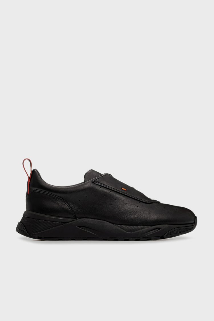 Santoni Hakiki Deri Sneaker Erkek Ayakkabı MBIM22027NERTESMN01 SİYAH - Santoni