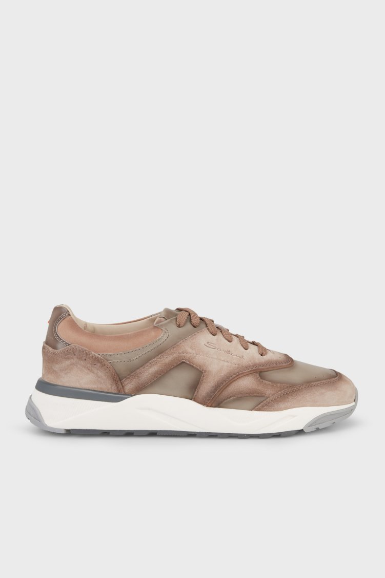 Santoni Hakiki Deri Sneaker Erkek Ayakkabı MBIM22112BGRTSBBE82 BEJ - Santoni
