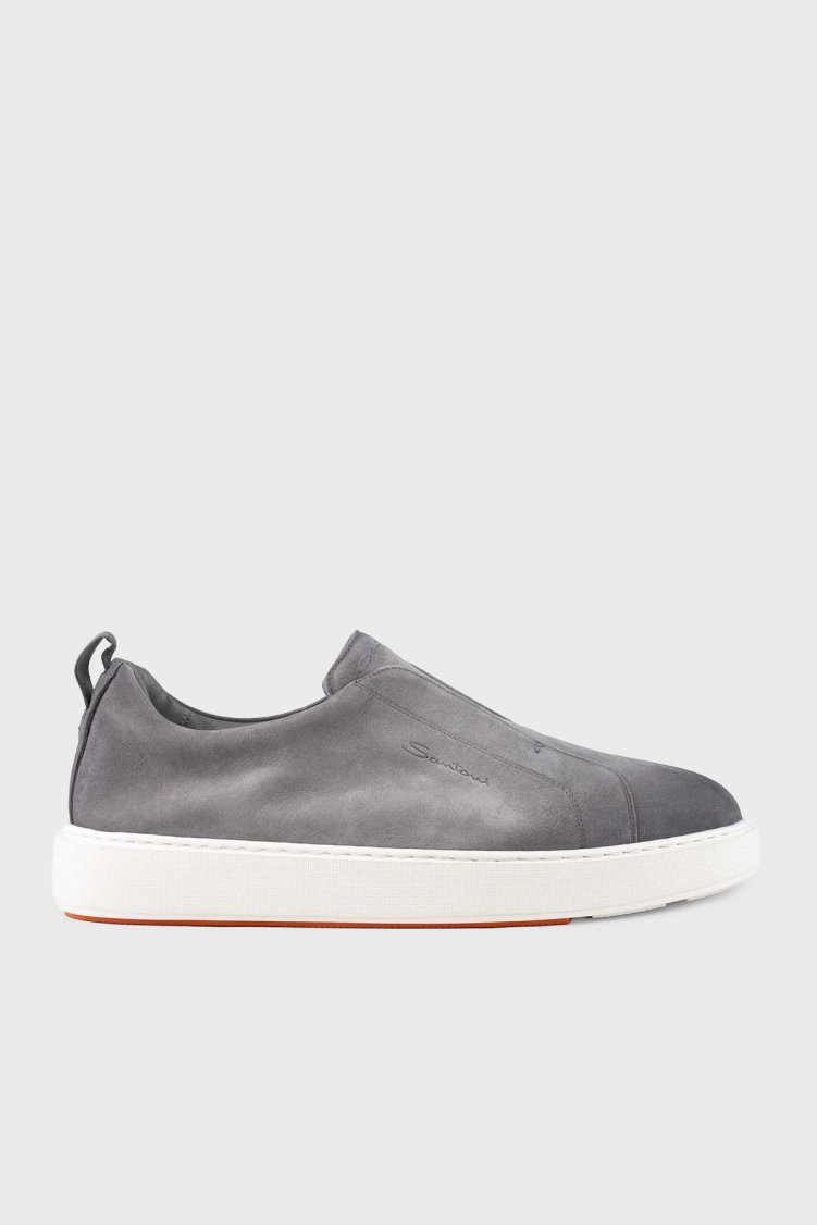 Santoni Süet Sneaker Erkek Ayakkabı MBCD21995BARTFEHG45 GRİ - Santoni