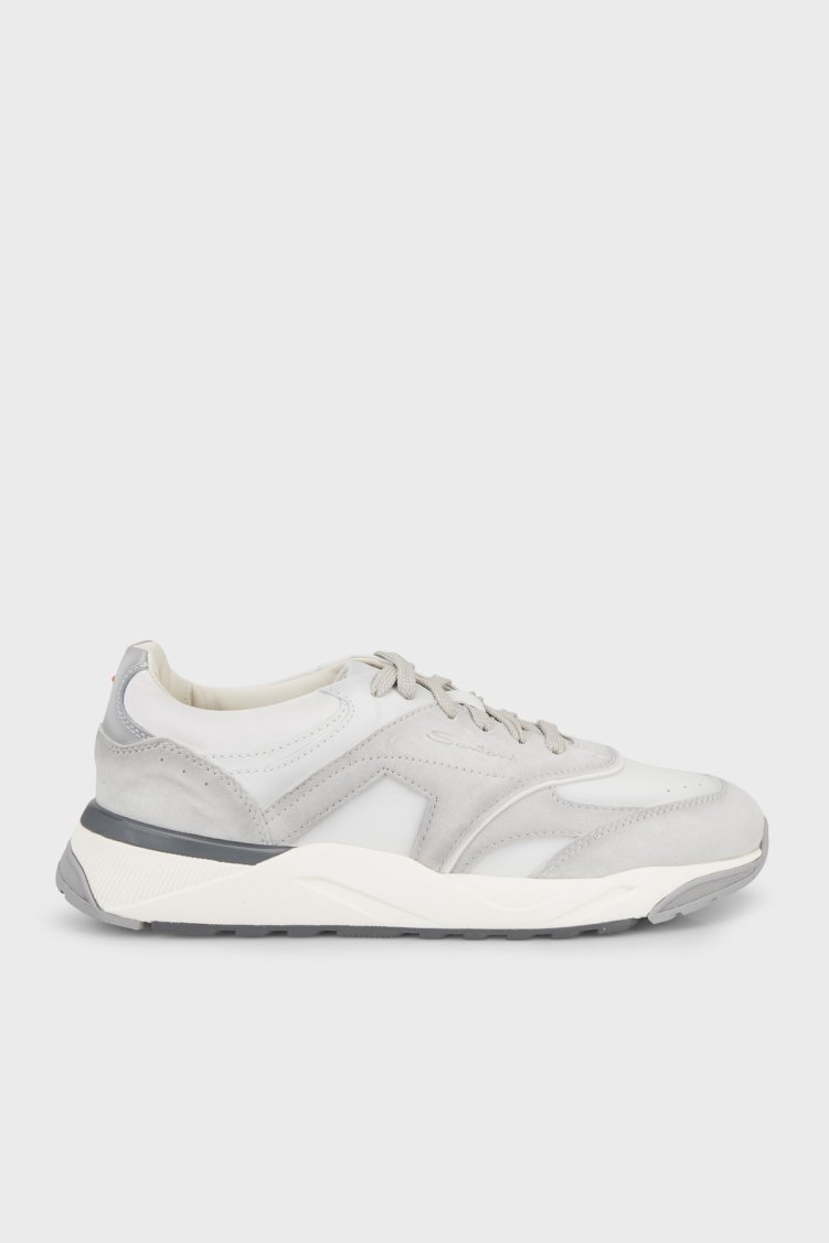 Santoni Süet Sneaker Erkek Ayakkabı MBIM22112BGRGSBBG40 GRİ - Santoni