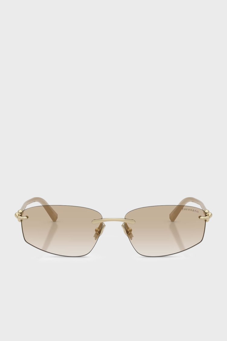 Tiffany&Co Logolu Asimetrik Güneş Unisex Gözlük 0TF3114 602111 59 Altın - Tiffany&Co (1)