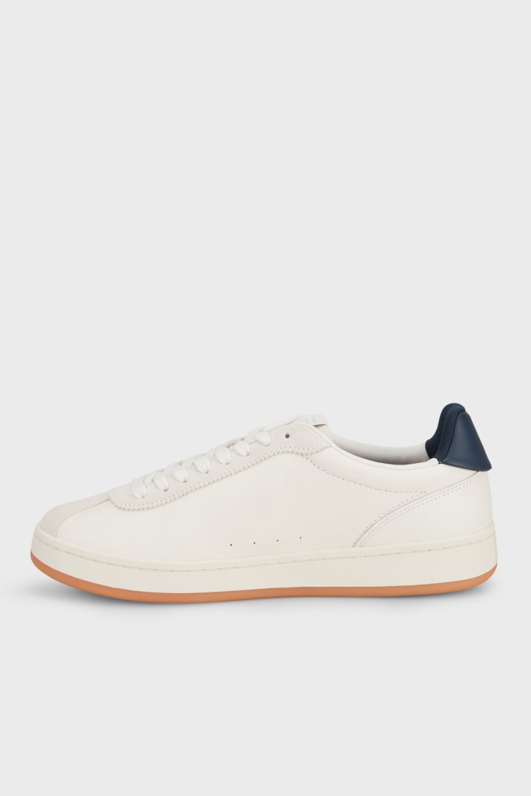 Tommy Hilfiger % 100 Deri Logolu Sneaker Erkek Ayakkabı EM0EM01687 0K8 Beyaz - Tommy Hilfiger (1)