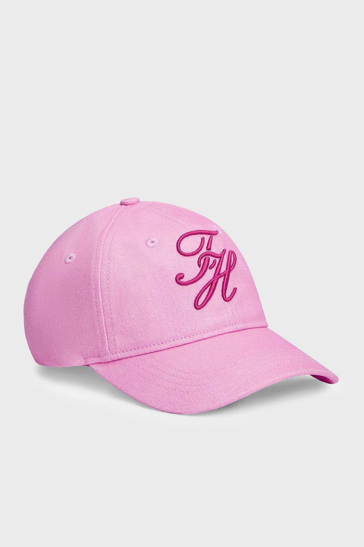 Tommy Hilfiger % 100 Pamuk Logo İşlemeli Kadın Şapka AW0AW18338 TOR PEMBE - Tommy Hilfiger