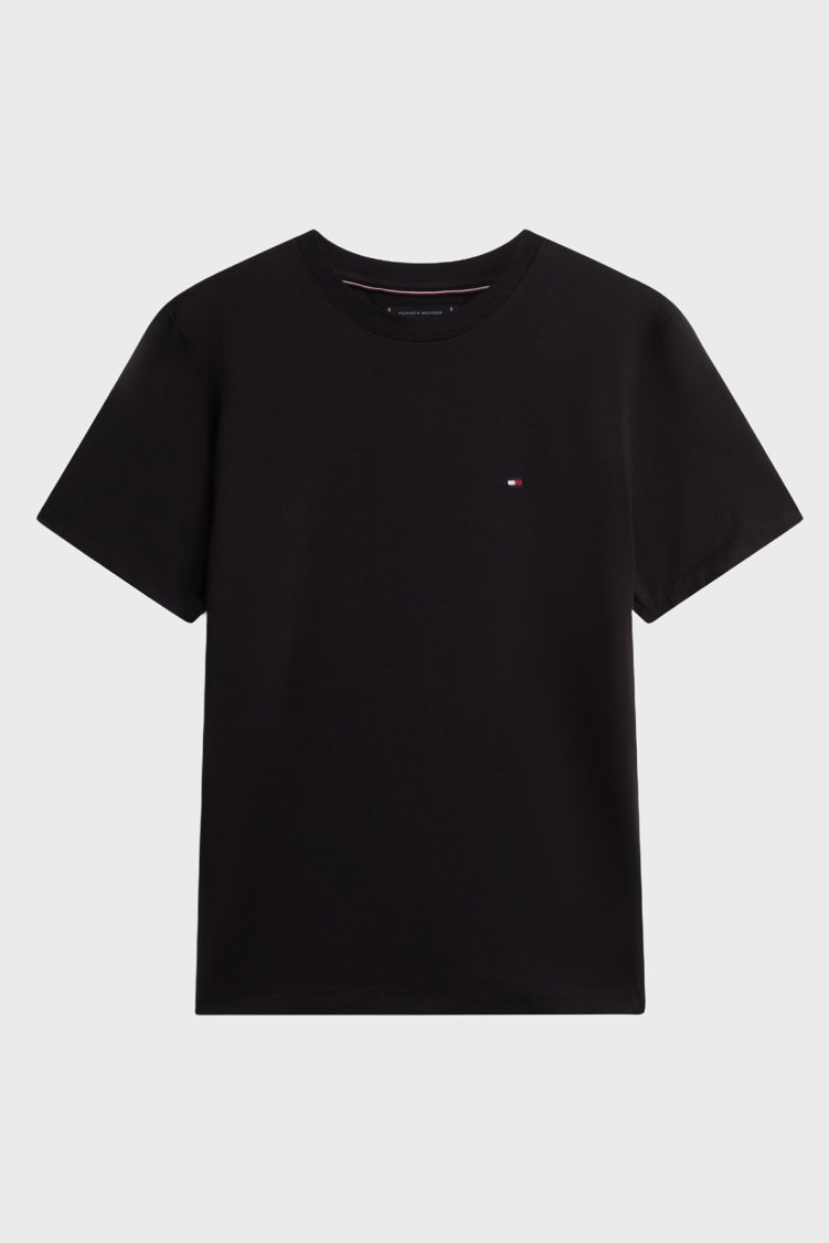 Tommy Hilfiger % 100 Pamuk Regular Fit Bisiklet Yaka Erkek T Shirt MW0MW42393 BDS SİYAH - Tommy Hilfiger