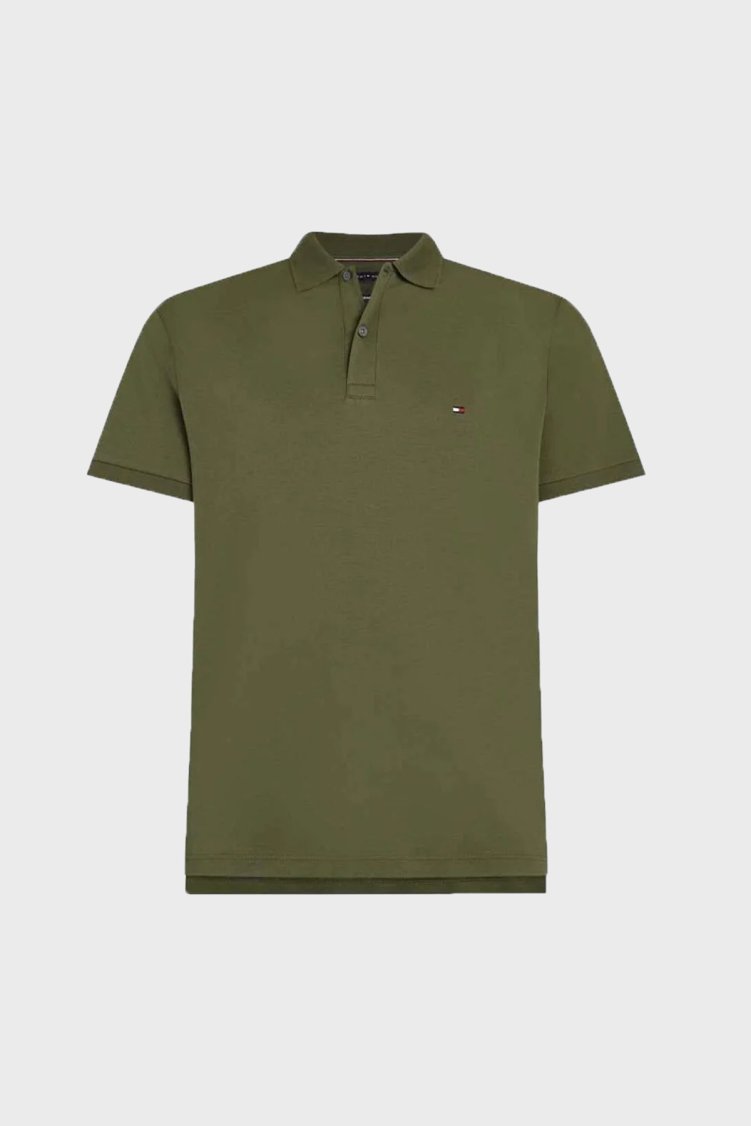 Tommy Hilfiger % 100 Pamuk Regular Fit Düğmeli Erkek Polo Yaka T Shirt MW0MW39994 L01 YEŞİL - Tommy Hilfiger