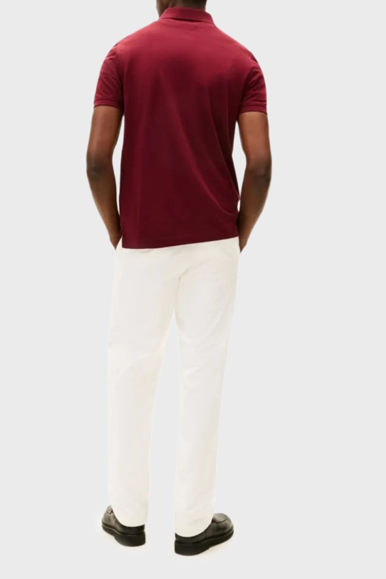 Tommy Hilfiger % 100 Pamuk Regular Fit Düğmeli Erkek Polo Yaka T Shirt MW0MW41513 VLP BORDO - Tommy Hilfiger (1)