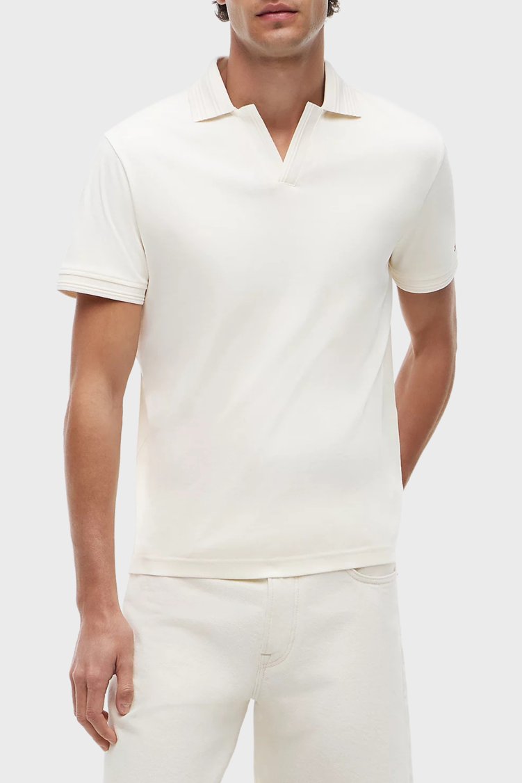 Tommy Hilfiger % 100 Pamuk Regular Fit Erkek Polo Yaka T Shirt MW0MW42745 Z00 AÇIK BEJ - Tommy Hilfiger