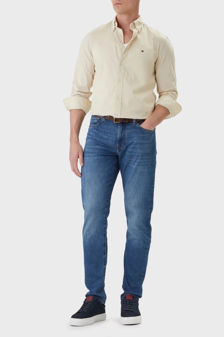 Tommy Hilfiger % 100 Pamuk Regular Fit Uzun Kollu Erkek Gömlek MW0MW37550 ACJ BEJ - Tommy Hilfiger (1)