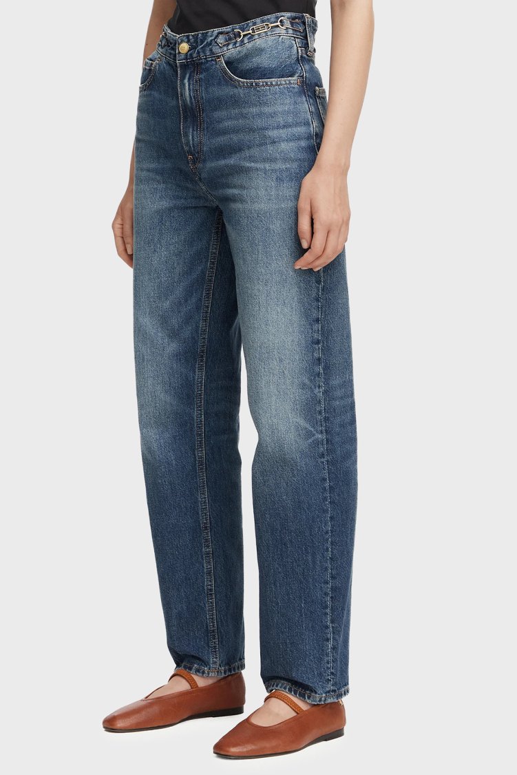 Tommy Hilfiger %100 Pamuk Yüksek Bel Daralan Paça Jeans Kadın Kot Pantolon WW0WW49960 1A9 Mavi - Tommy Hilfiger (1)