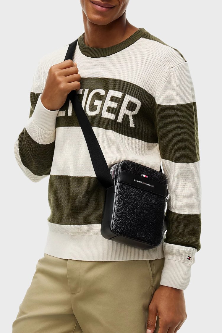 Tommy Hilfiger Ayarlanabilir Askılı Logolu Erkek Çanta AM0AM14698 BDS Siyah - Tommy Hilfiger (1)