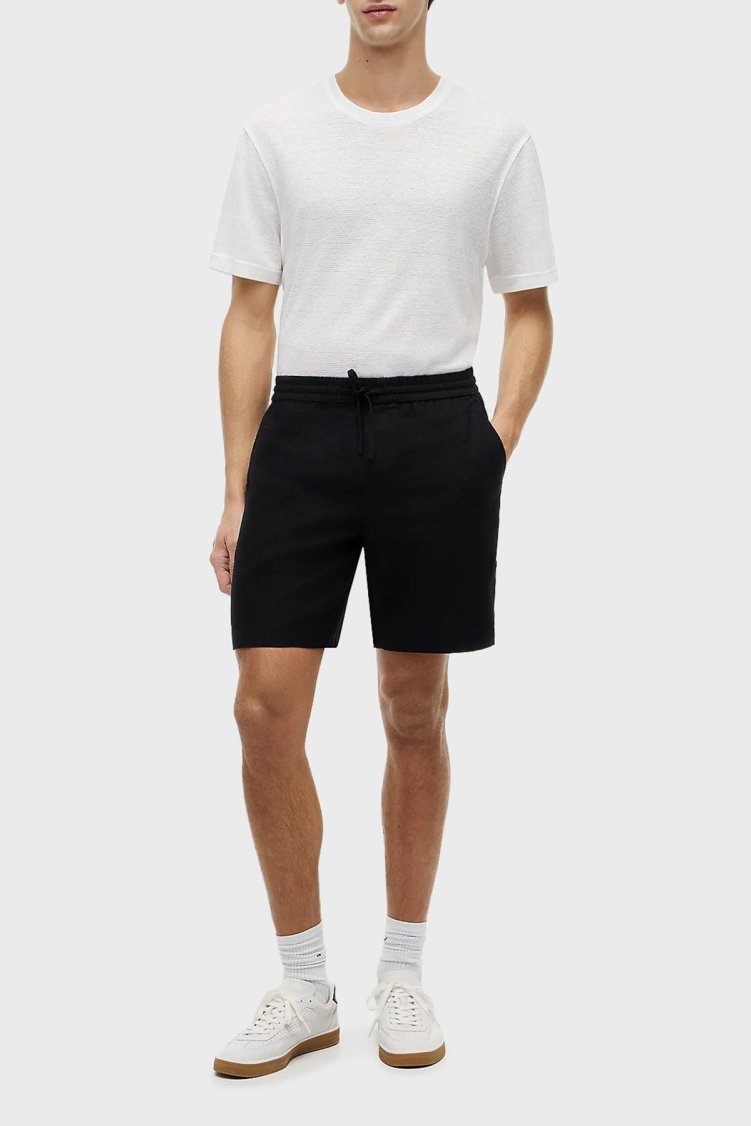 Tommy Hilfiger Bağlamalı Normal Bel Keten Bermuda Erkek Short MW0MW44353 BDS SİYAH - Tommy Hilfiger (1)