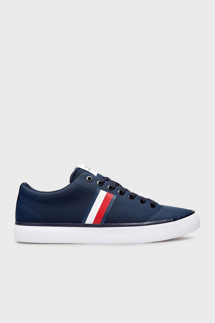 Tommy Hilfiger Bant Logolu Sneaker Erkek Ayakkabı FM0FM05393 DW5 LACİVERT - Tommy Hilfiger